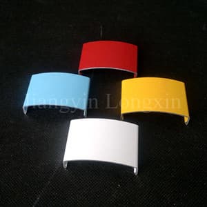 Aluminum profile with different colours of powder coating